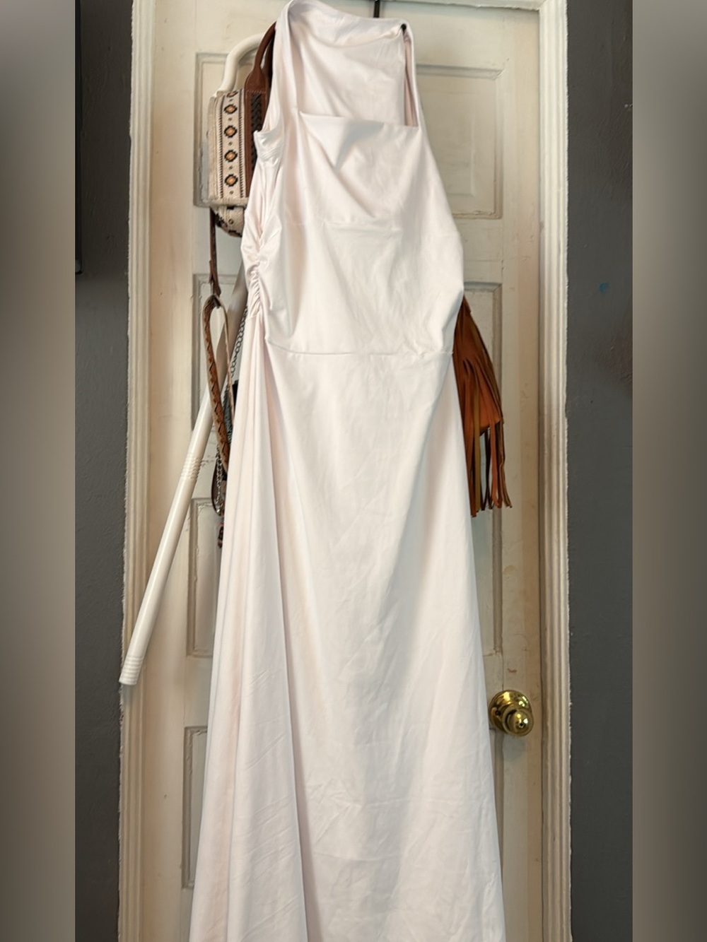 Simple White Sleeveless Maxi Dress